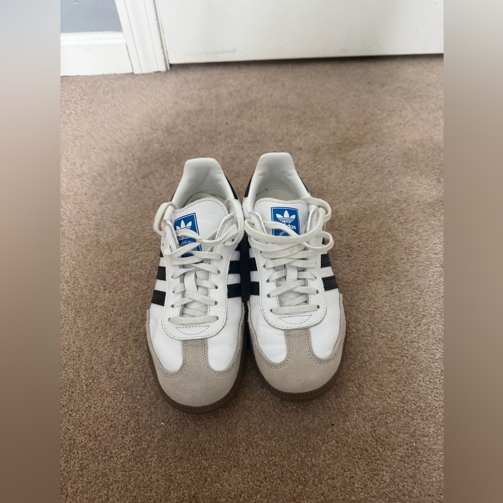adidas White Black Blue Retro Athletic Sneakers